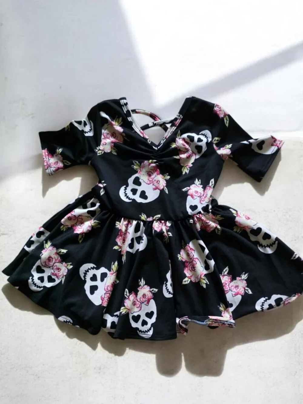 NWT DOT DOT SMILE (6/12MO) Black and Pink Skull Dress
